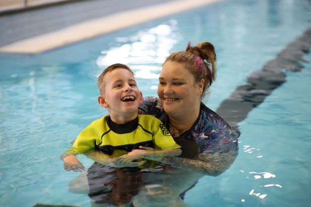 Ace swimming with support worker