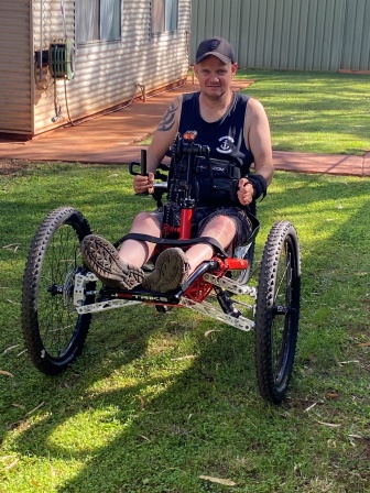 Matt Carey in his Jee Trike