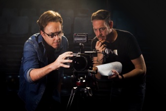 nathan parker with stuart smith his mentor using a camera