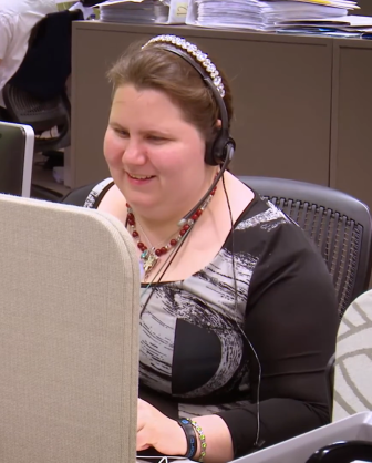 Grace King taking notes