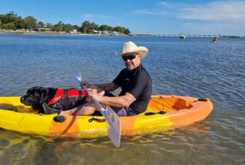 Michael kayaking