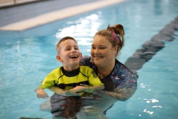 Ace swimming with support worker
