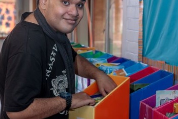 Justin at work