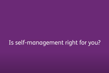 purple background white text Is self management right for you?