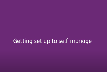 purple background white text Getting set up to self-manage