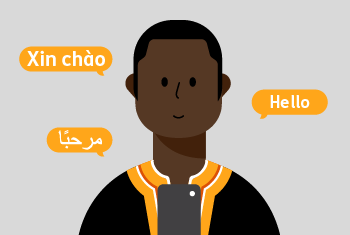 Language interpreting services tile